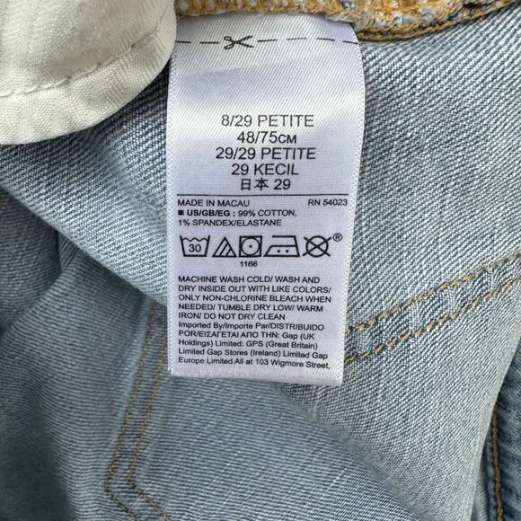 Gap Girlfriend High Rise Light Blue Denim Ankle Crop Jeans Sz 8 - Picture 5 of 13